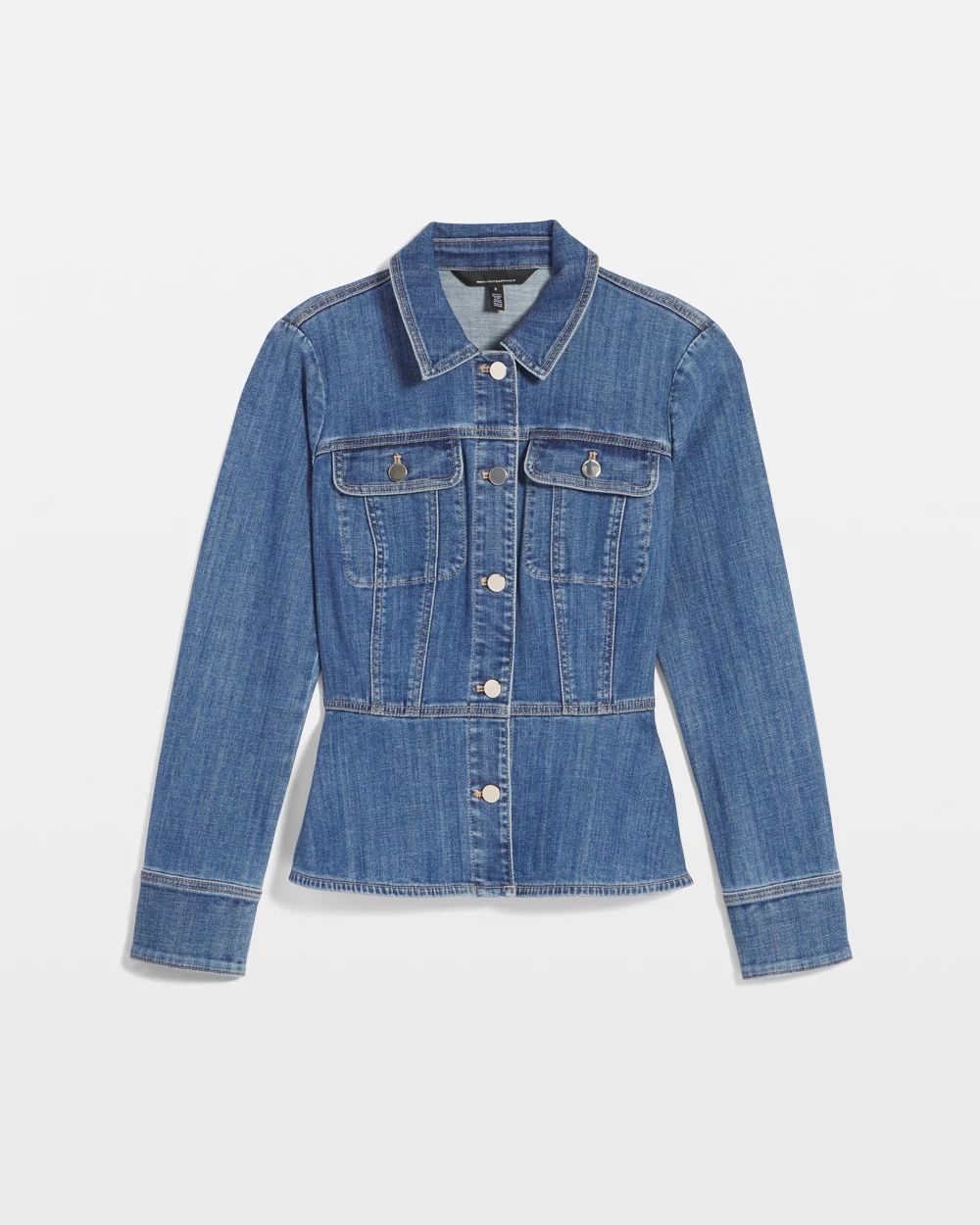 Denim Peplum Jacket click to view larger image.