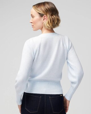 Pleated Shoulder V-Neck Pullover