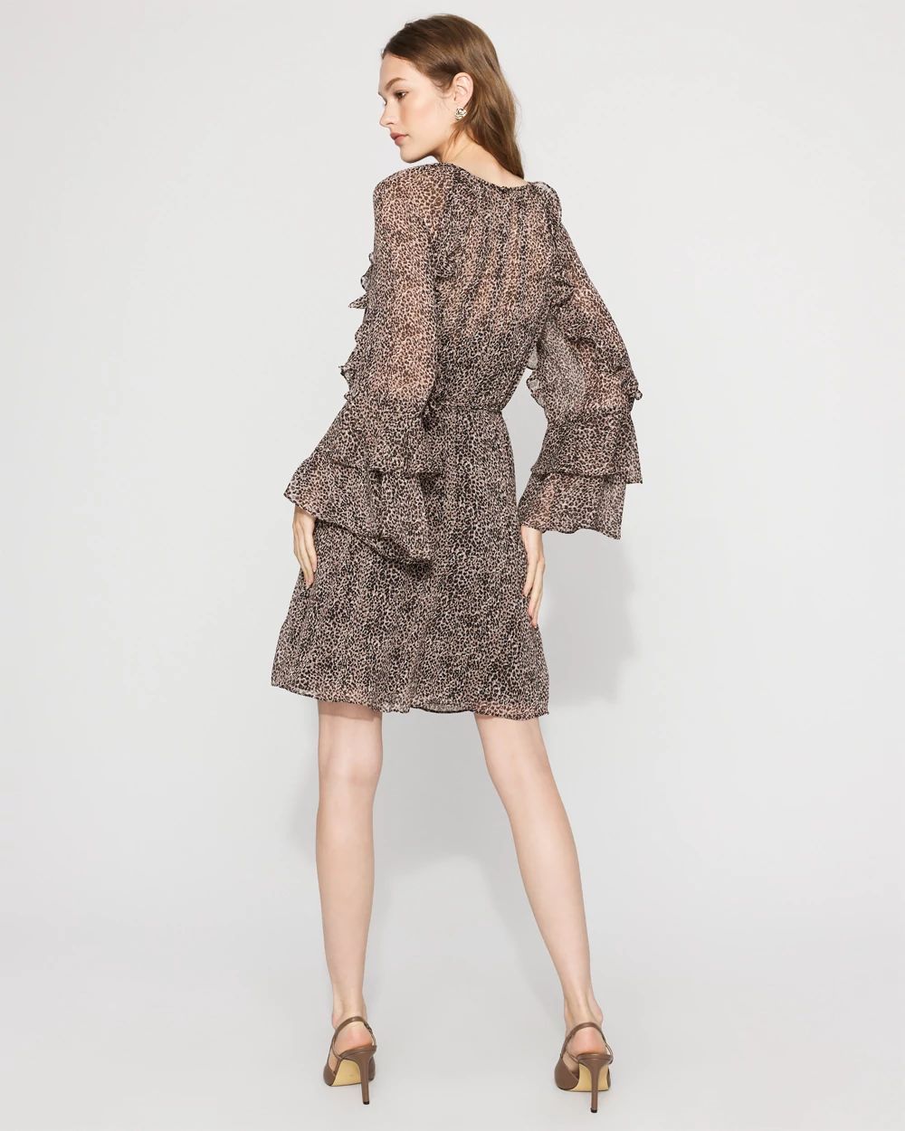 Leopard Ruffle Mini Dress click to view larger image.