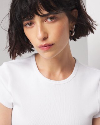 Pima Cotton Rib Short Sleeve Crew Tee