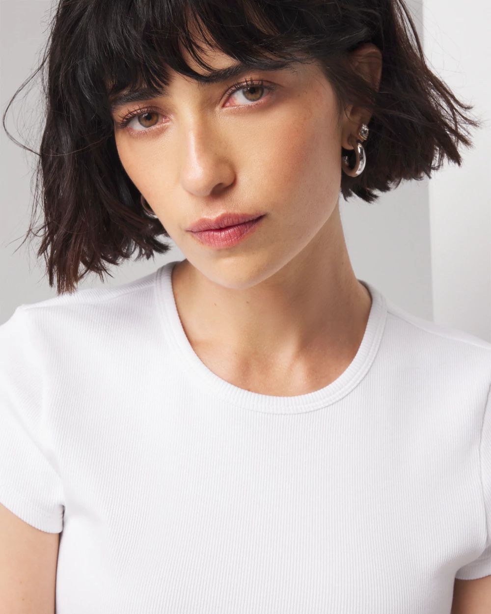 Pima Cotton Rib Short Sleeve Crew Tee