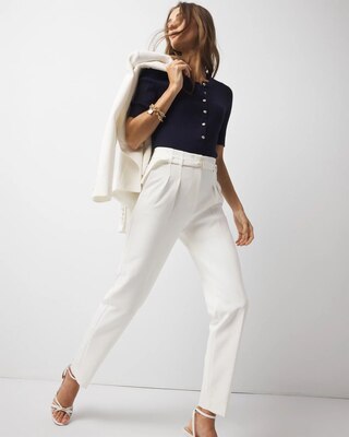 Elbow-Sleeve Henley Sweater click to view larger image.