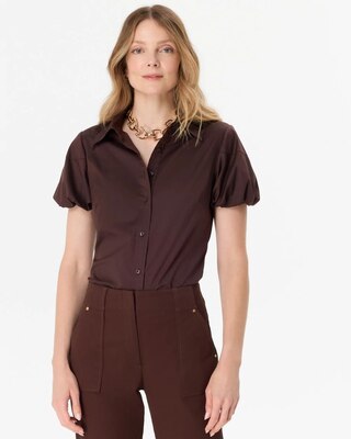 Puff Sleeve Poplin Shirt