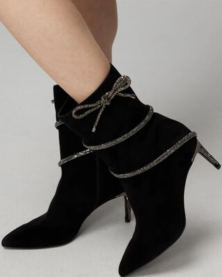 Crystal Bow Heel Bootie