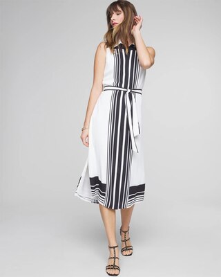 Belted Sleeveless Shirt Dress