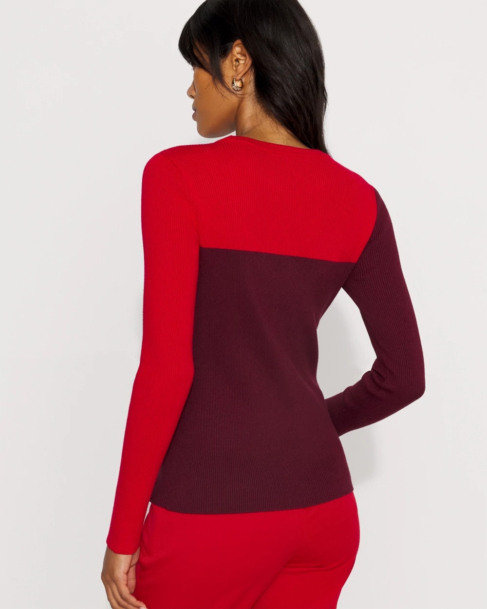 Square Colorblock Pullover Sweater - image 4
