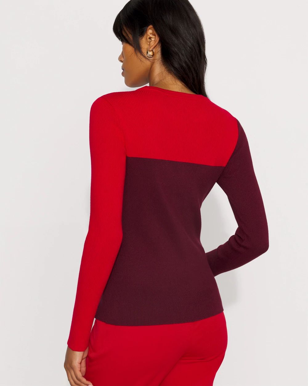 Square Colorblock Pullover Sweater | White House Black Market