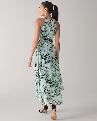Mesh Knit Halter Midi Dress