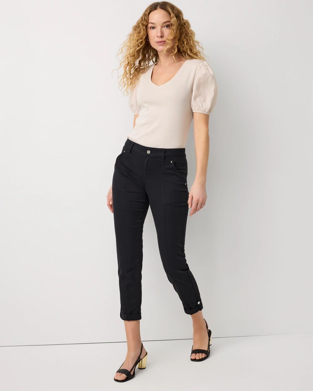 Petite Mid-Rise Pret Crop Pant