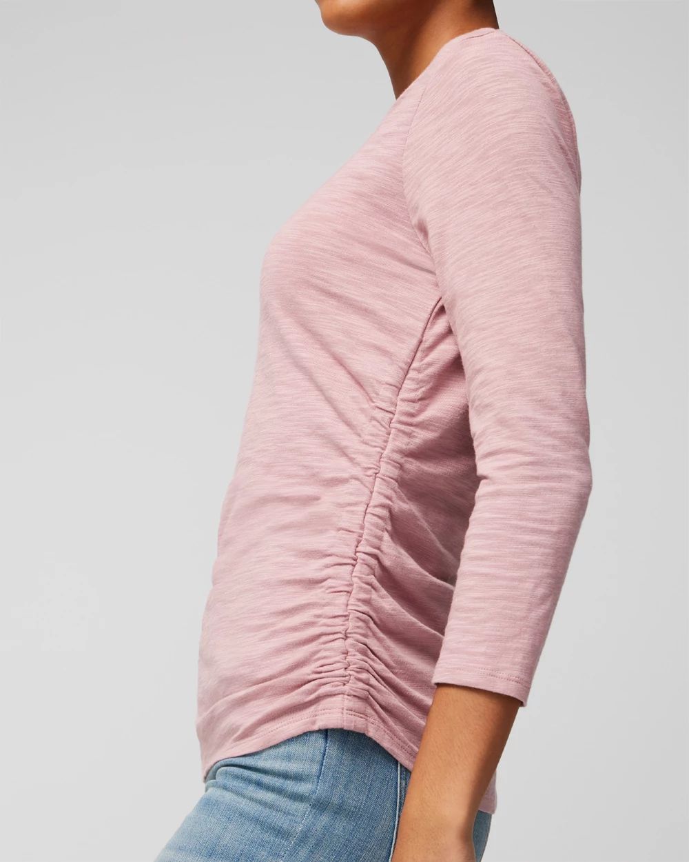 Shirred Scoop Neck Tee