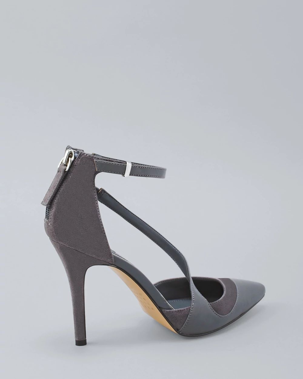 Strappy Suede & Leather Pumps