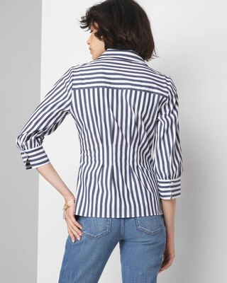 Elbow-Sleeve Poplin Shirt click to view larger image.