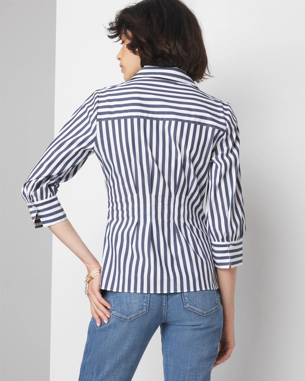 Elbow-Sleeve Poplin Shirt click to view larger image.