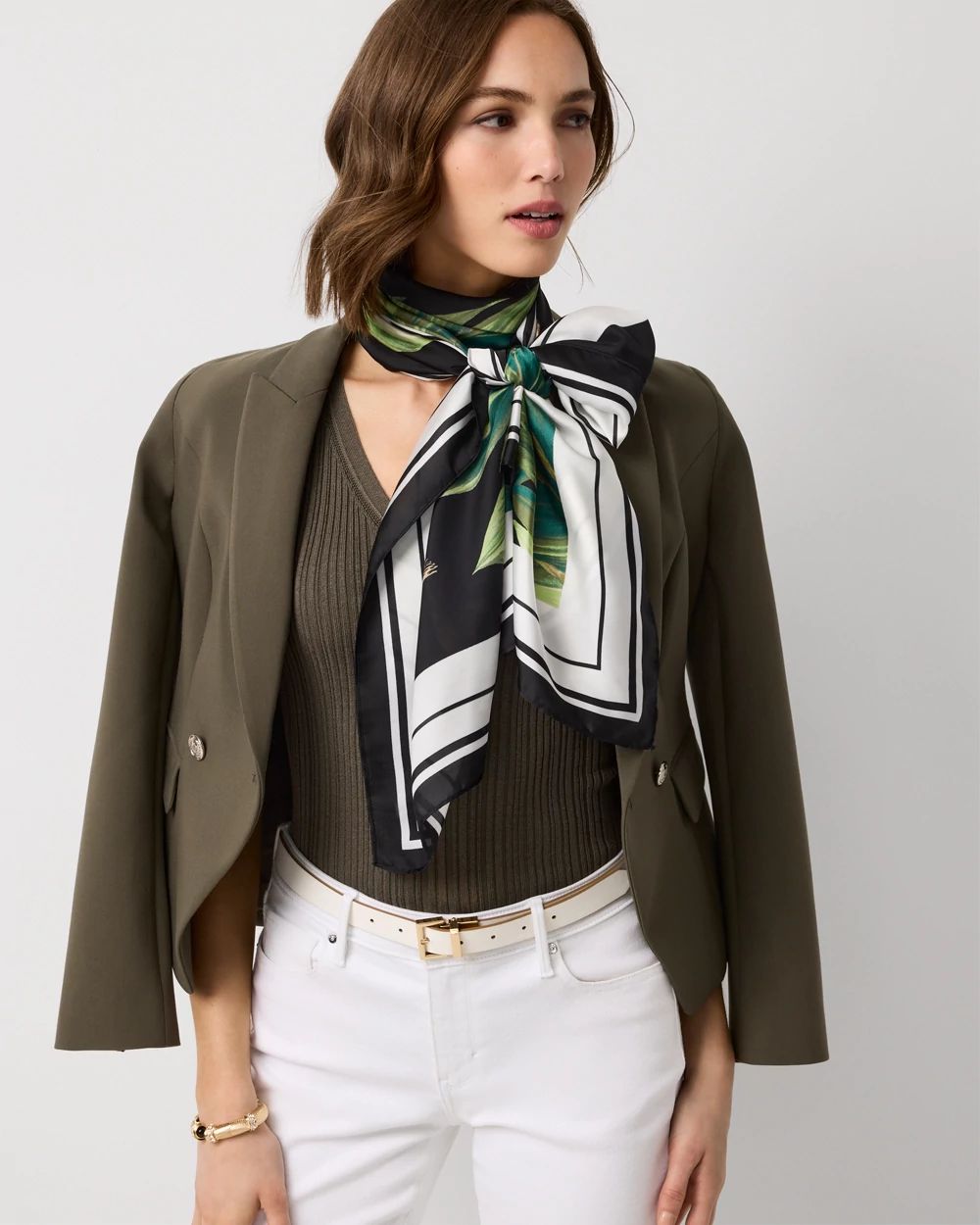 Tropical Print Oblong Scarf