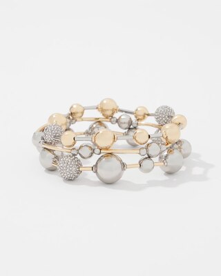 Ball Chain + Pavé 3-Pack Stretch Bracelets