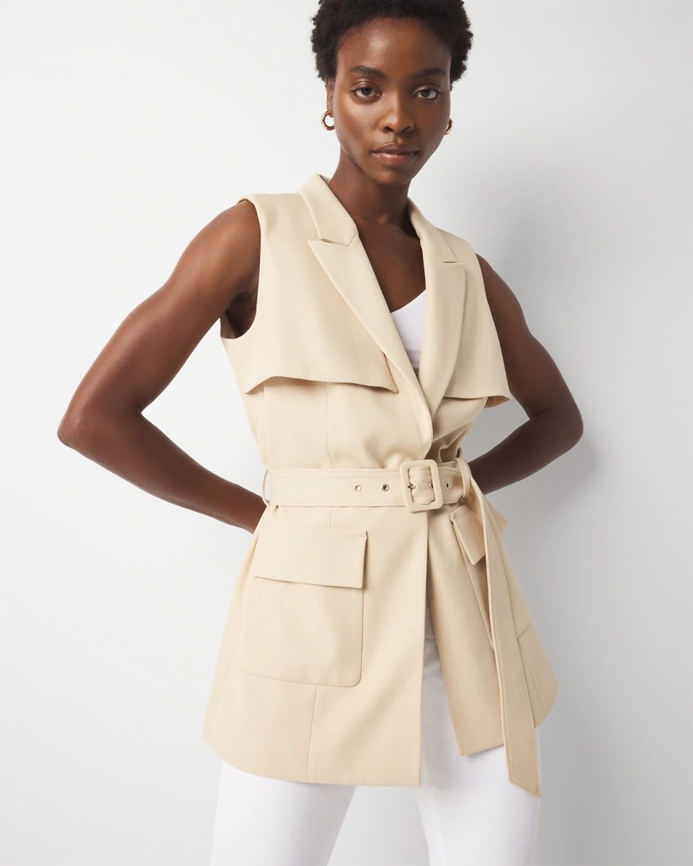 Petite Long Utility Vest