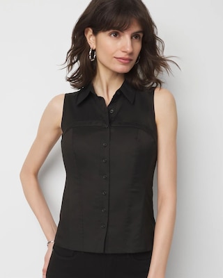 Sleeveless Poplin Corset Shirt
