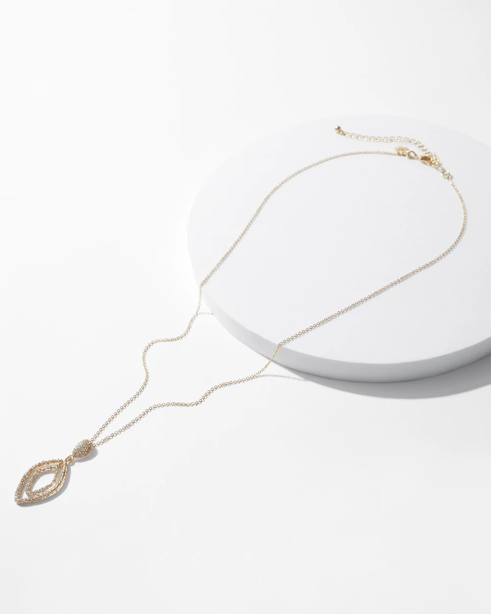 Gold-Dusted Pave Pedant Necklace