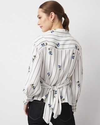 Crepe Long Sleeve Wrap Shirt click to view larger image.