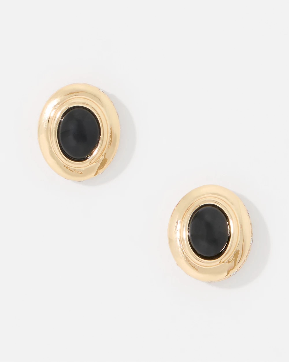 Black Cap Stud Earrings - image 2