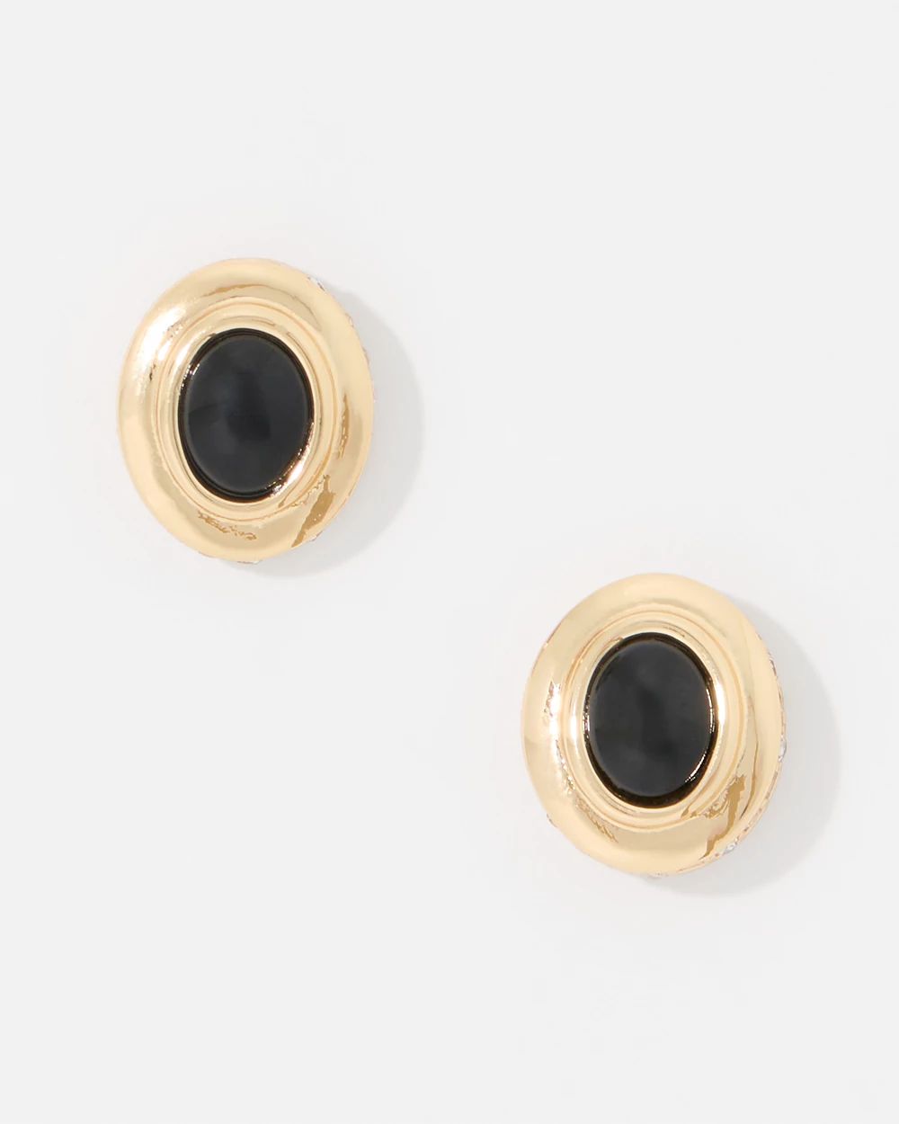 Black Cap Stud Earrings click to view larger image.
