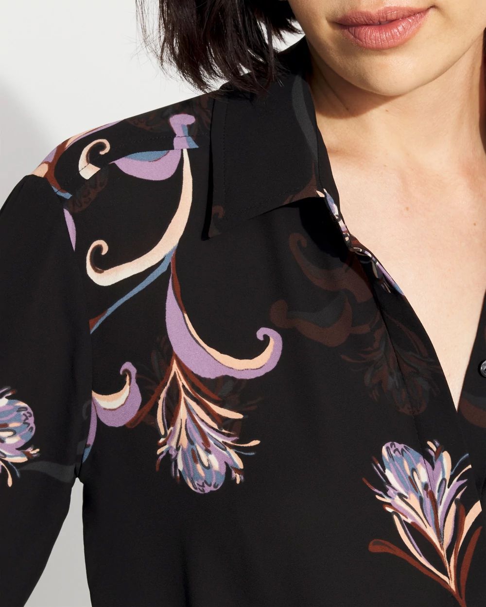 Long-Sleeve Flare Cuff Shirt click to view larger image.