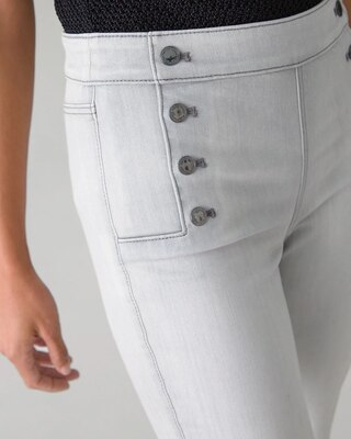 High-Rise Sailor Button Skinny Jeans
