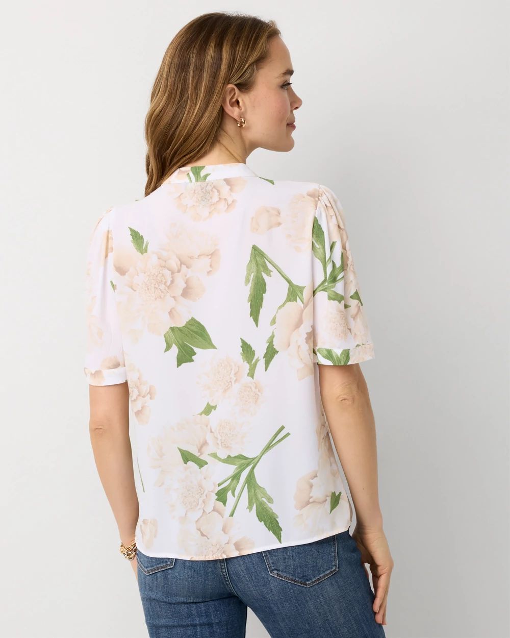 Petite Pleated Crepe Shirt