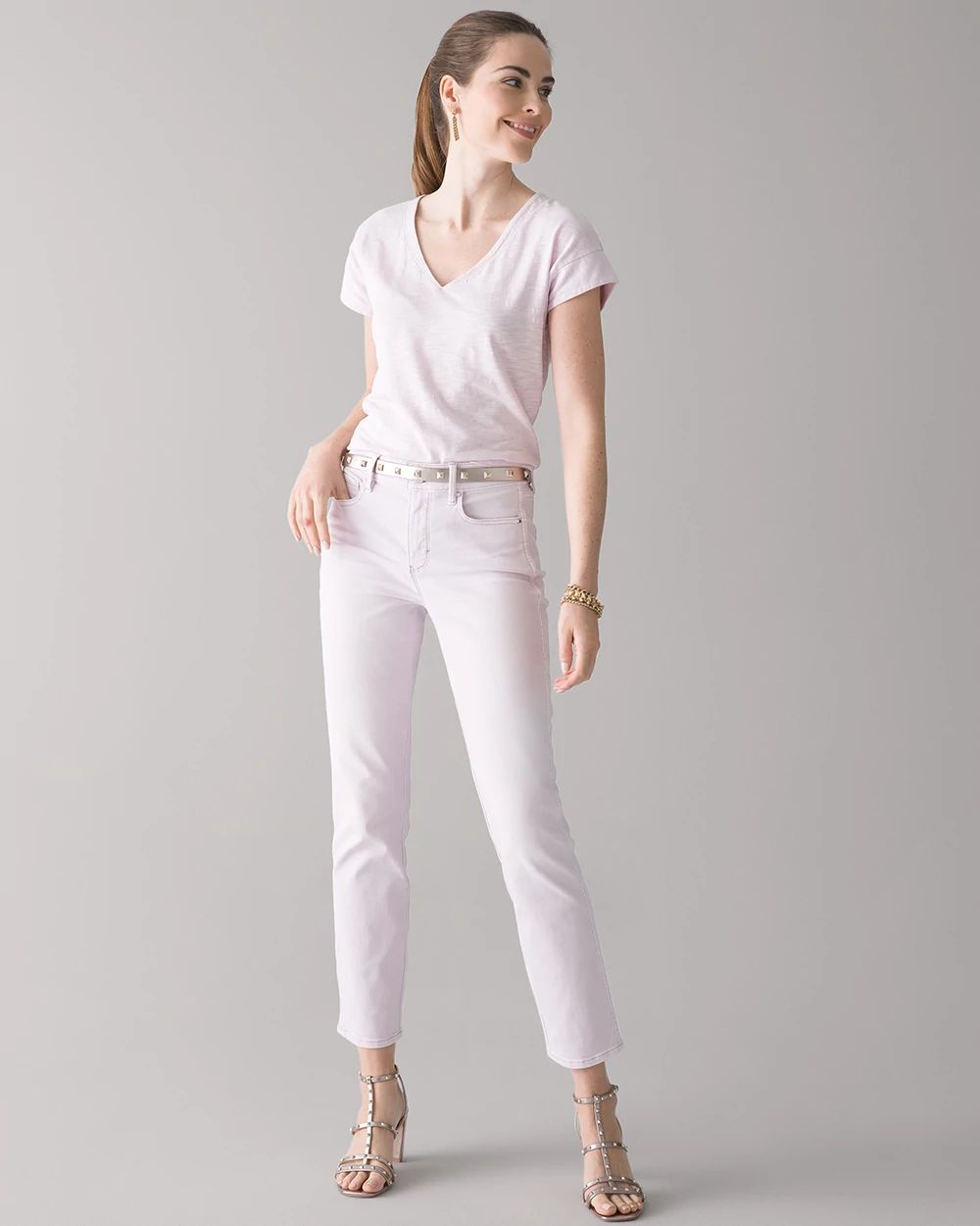 High-Rise Tinted Straight Jeans