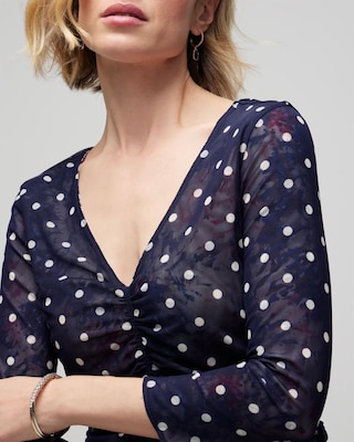 3/4 Sleeve Reversible Mesh Top