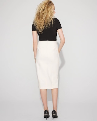 Asymmetric Button Front Pencil Skirt click to view larger image.