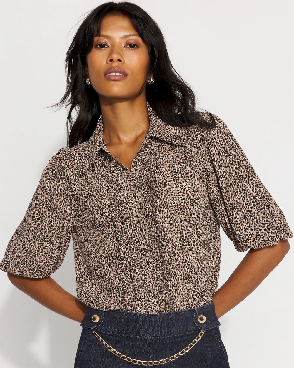 Puff Sleeve Ruffle Shirt