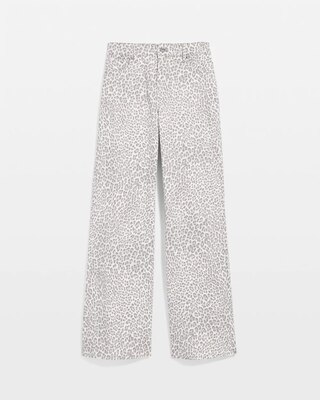 Leopard Extra High Rise Wide Leg Jean click to view larger image.