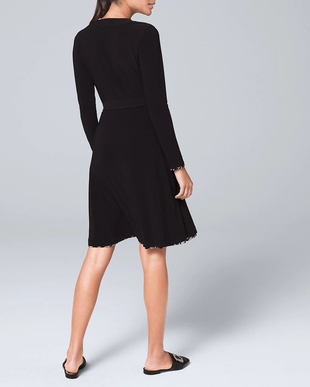 Long-Sleeve Reversible Matte Jersey Dress click to view larger image.