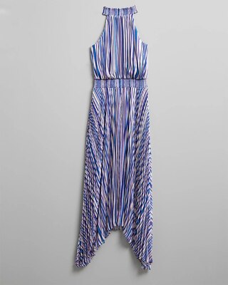 Pleated Halter Dress with Lurex