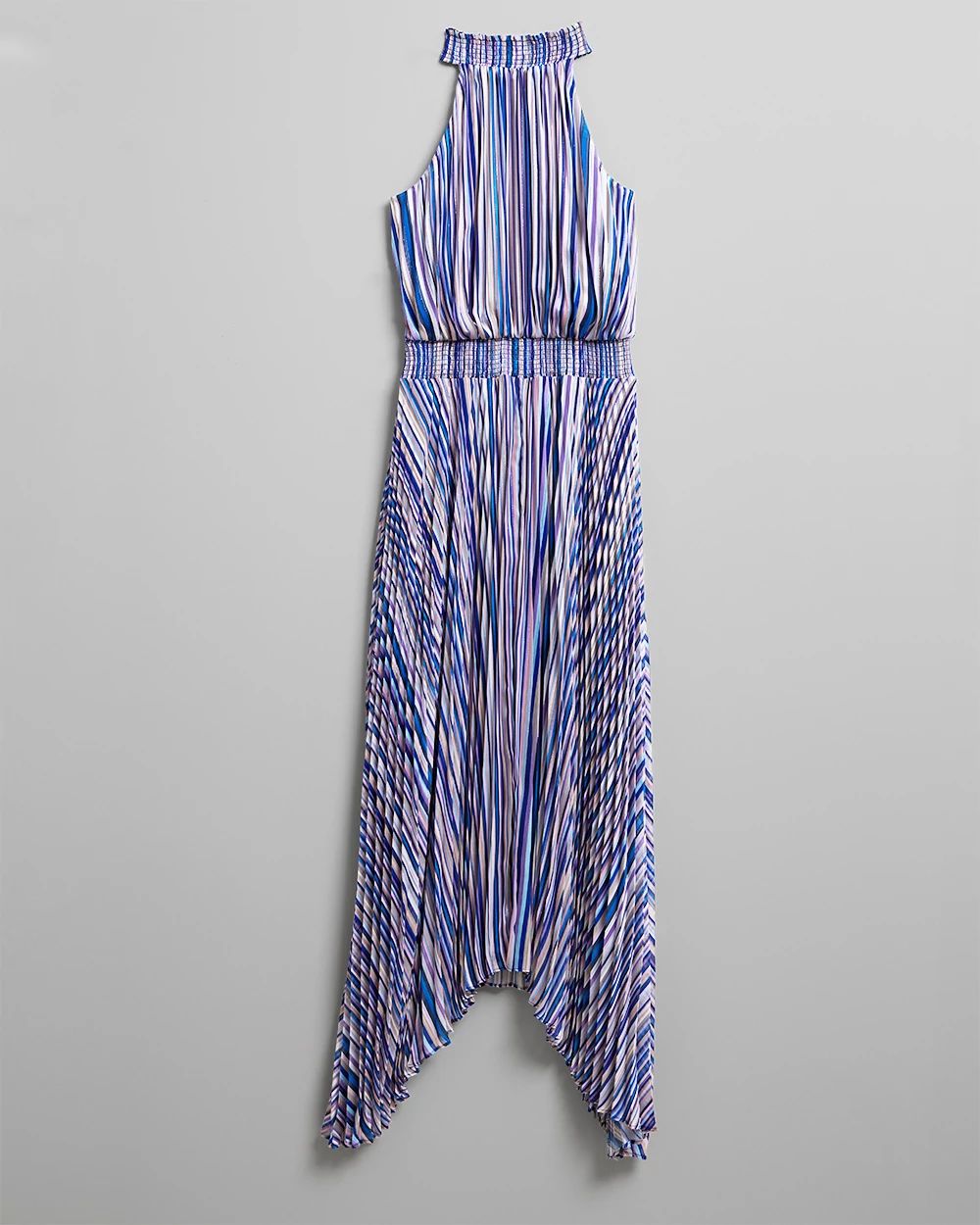Pleated Halter Dress with Lurex