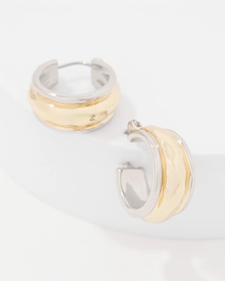 Silver + Gold Hoop Earrings click to view larger image.