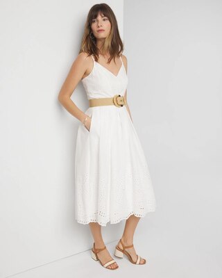 Sleeveless Eyelet Midi Dress