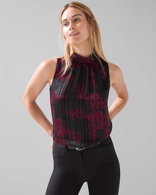 Sleeveless Burnout Tie-Back Shell