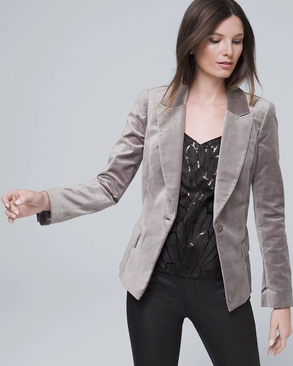 White house black market velvet jacket hot sale