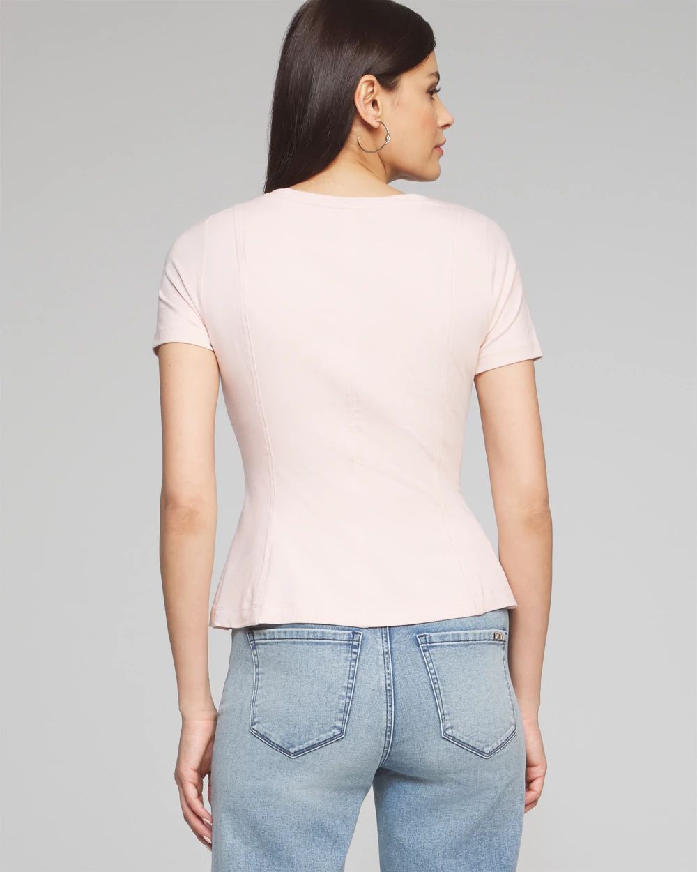 Outlet WHBM Short Sleeve Peplum Tee click to view larger image.