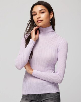 Long Sleeve Cashmere Blend Mockneck