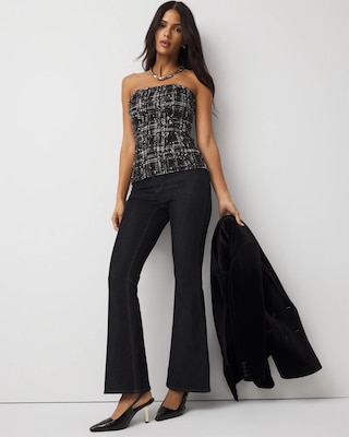 Sequin Plaid Tweed Bustier click to view larger image.