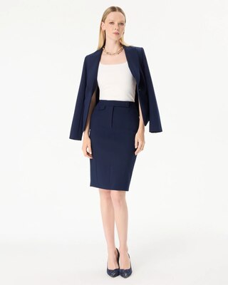 Luxe Stretch Extended Tab Pencil Skirt click to view larger image.