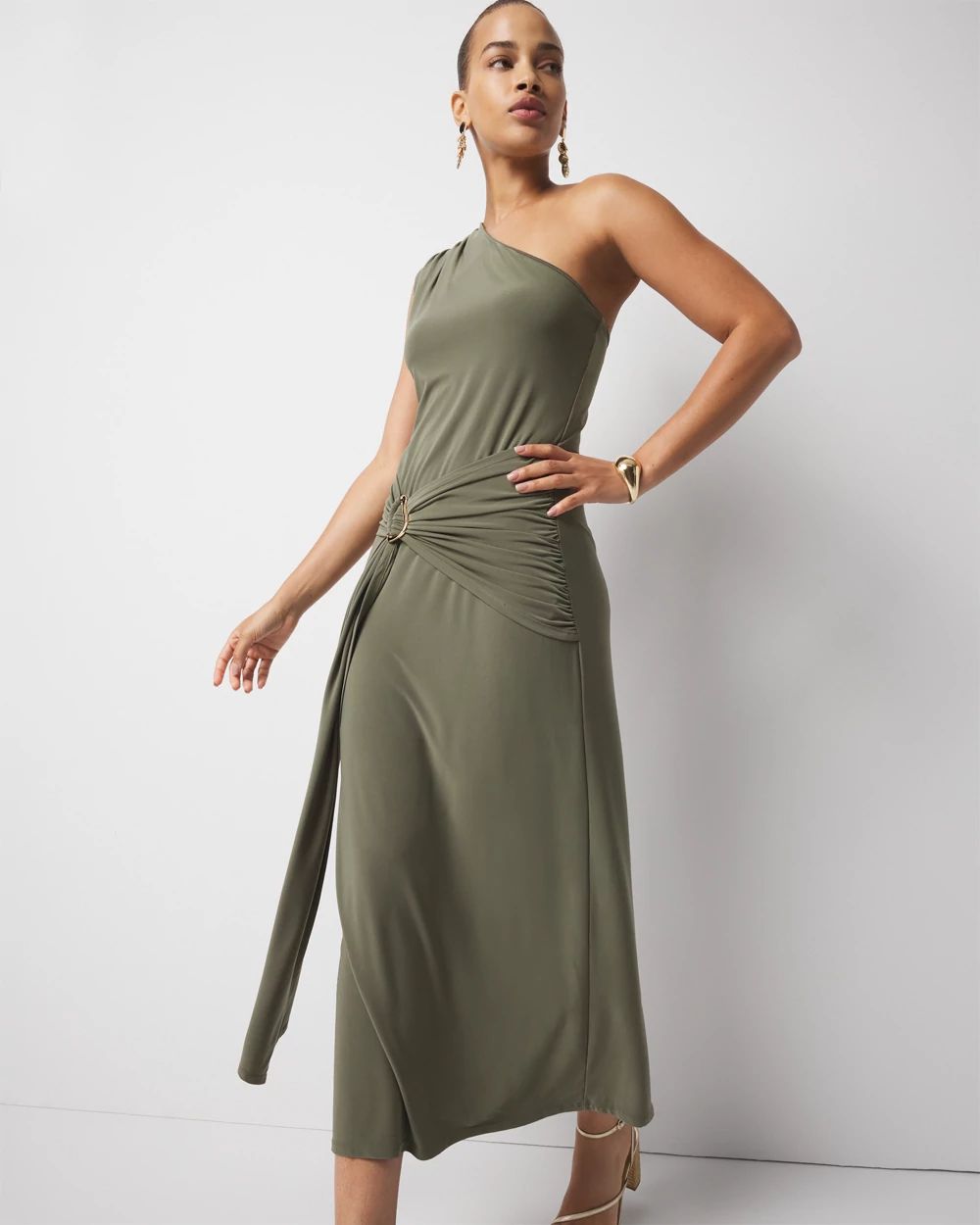One-Shoulder Matte Jersey Dress