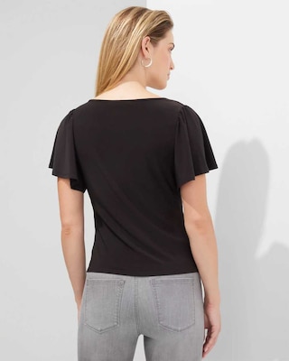 Outlet WHBM Ruched Front Tee click to view larger image.