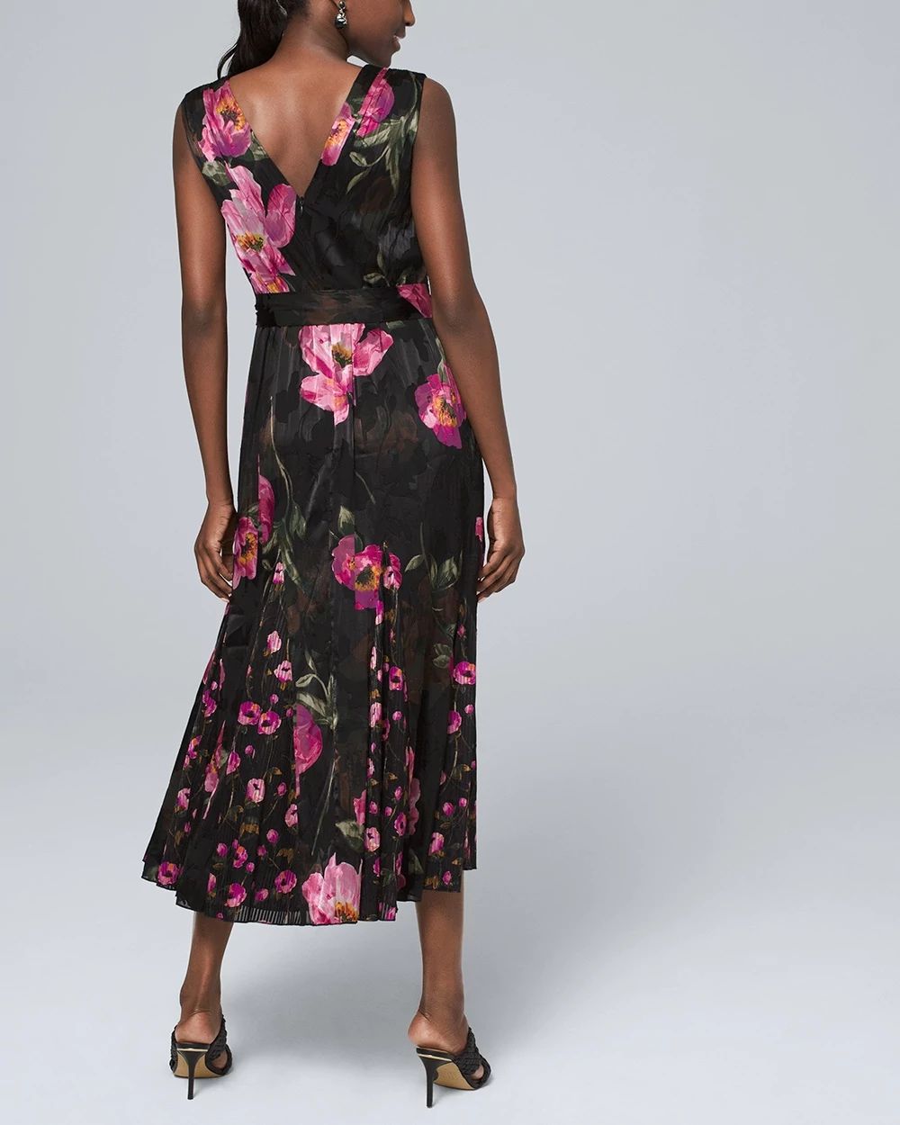 Floral Burnout Midi Dress click to view larger image.
