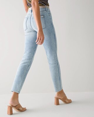 Curvy-Fit High-Rise Sculpt Destructed Straight Jeans