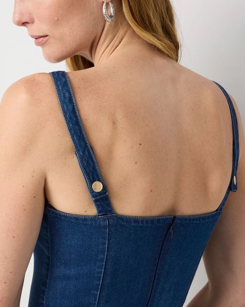 Sleeveless Denim Midi Dress
