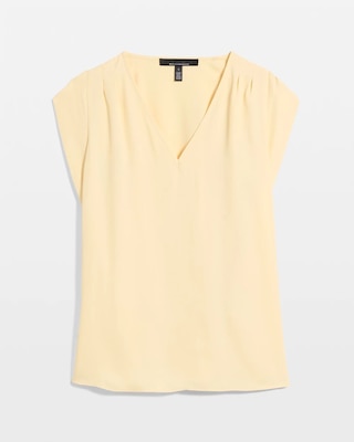 Ruched Shoulder Crepe Shell click to view larger image.